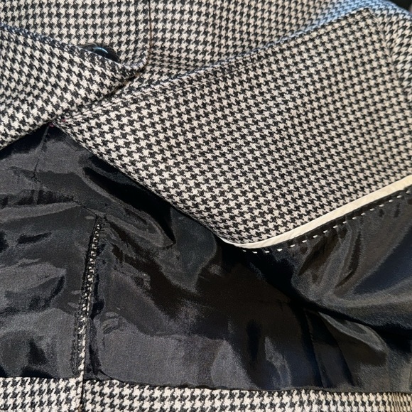 Talbots Sz 12 black white houndstooth single front women’s blazer suit jacket - Picture 6 of 8